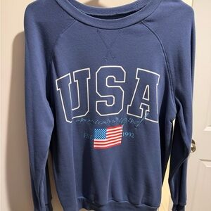 Zoe + Liv Navy Blue USA Graphic Crewneck Sweatshirt